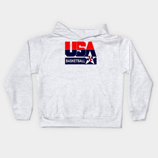 USA Bball America Basketball Kids Hoodie by GIANTSTEPDESIGN